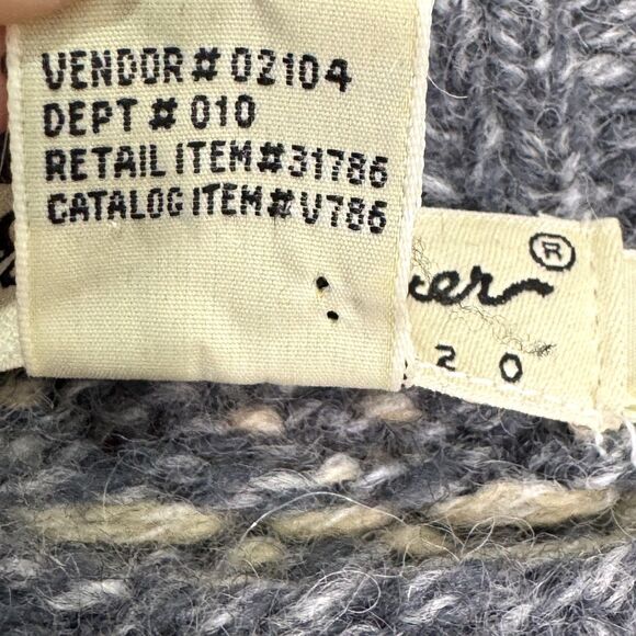 Eddie Bauer Sweater Womens Medium Gray Wool Fair Isle Nordic Snowflake Pullover - Picture 6 of 6